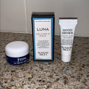 Sunday Riley skincare trio